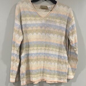 Liz Claiborne Beige and Cream Knit Top